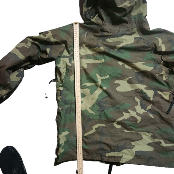 Army Mens Green Camouflage Hooded Front Zipper Parka Jacket Size Medium - Picture 5 of 14